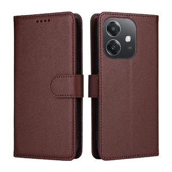 Capa Carteira FLOODKING para OPPO A5x 4G/5G| Couro PU | Castanho - 1