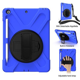 Capa e TPU Híbrido em Forma de X Magunivers com Suporte Giratório a 360 ° Alça de Pulso e Porta-Canetas Azul para Apple iPad 10.2 (2019) - 1