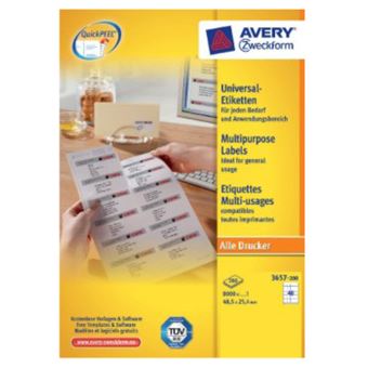 Etiqueta Autocolante Avery 3657-200 | Branco - 1