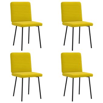 Cadeiras de jantar vidaXL | 4 Peças | veludo amarelo - 1
