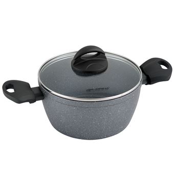 Caçarola Alta de Indução Florina | 20cm | 2,4 Litros | Alumínio | Tampa de Vidro | Antiaderente PFOA-Free - Cinza - 1