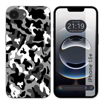 Capa TUMUNDOSMARTPHONE de silicone para iPhone 16e (6.1) Desenhos de camuflagem de neve - 1