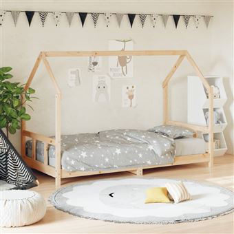 Estrutura de cama infantil vidaXL | 90x190 cm | | madeira de pinho maciça - 1