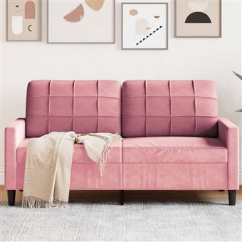 Sofá de 2 lugares vidaXL | veludo 140 cm | rosa - 1