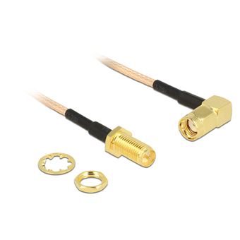 Cabo Coaxial DeLOCK 0.16m, 2xRP-SMA | Dourado, Transparente - 1