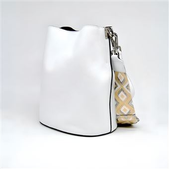 Bolsa Tiracolo SOTEIRA Venezia | Couro genuíno | Branco | 24x16,5x27,5 cm - 1