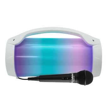 Coluna Bluetooth Luminosa e Microfone com fio Bigben Party BT Lite | Branco - 1