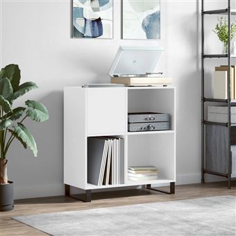 Armário para Discos vidaXL | 84,5x38x89 cm | Derivados de madeira branco - 1