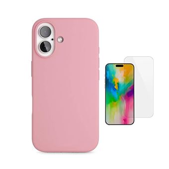 Kit Vidro Temperado Cleargorilasglass + Capa Proteção Silicone GIFT4ME para Apple iPhone 17 | Rosa - 1
