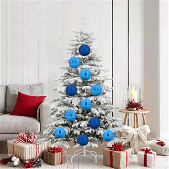 Conjunto de Bolas de Natal vidaXL | 9 Peças | Azul Plástico - 1