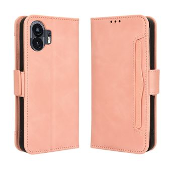 Capa FOXDOCK Protetora para Nothing Phone 2 | Suporte e Flip de couro PU | À Prova de Choque | Rosa - 1