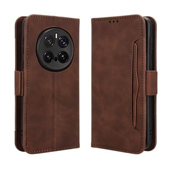 Capa FOXDOCK Protetora para Honor Magic 7 Pro 5G | Suporte e Flip de couro PU | À Prova de Choque | Castanho - 1