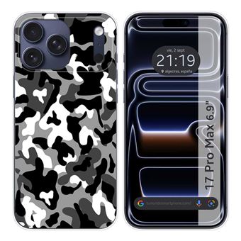 Capa Tumundosmartphone de silicone para iPhone 17 Pro Max (6.9) | desenhos de camuflagem de neve - 1