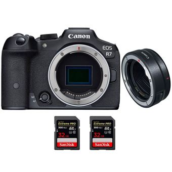 Canon EOS R7 + EF-EOS R + 2 SanDisk 32GB Extreme PRO UHS-II SDXC 300 MB/s + PDF 15 Técnicas para Melhorar as suas Fotografias - 1