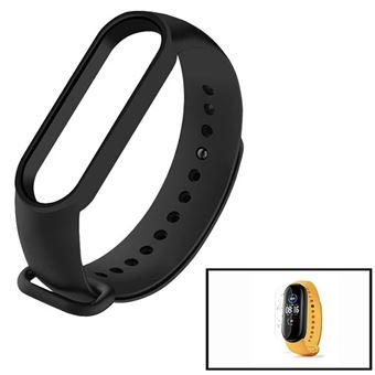 Kit Phonecare | Pulseira Bracelete SmoothSilicone + Película Hydrogel para Xiaomi Mi Band 6 / Mi Smart Band 5 - Preto - 1