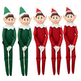 Decorações de Natal SZSMART CR01 | O Elfo com as Orelhas Compridas | 3 Vermelhos e 2 Verdes - 1