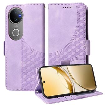 Capa FLOODKING para Vivo V50 | Design Acolchoado | Couro PU Premium | Roxo - 1