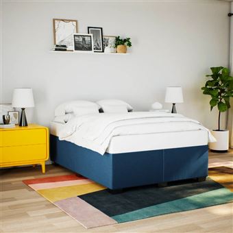 Estrutura de cama sem colchão vidaXL | 140x190 cm | tecido azul - 1
