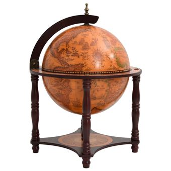 Garrafeira forma de globo vidaXL madeira eucalipto maciça castanho - 1