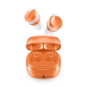 Auriculares Bluetooth Music Sound BTMSTWSFLOWO | Laranja - 1