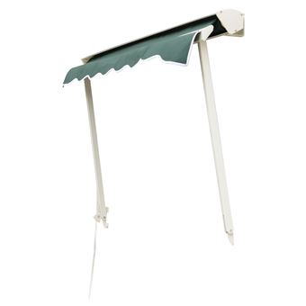 Toldo da Janela Manual Alumínio Retrátil para Exterior Tela Impermeável com Poliéster e Ângulo Ajustável 180x70cm | Verde - 1