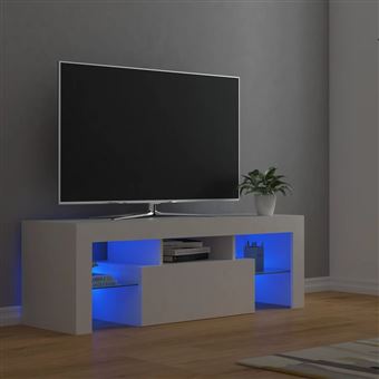 Móvel de TV com luzes LED vidaXL | 120x35x40 cm | branco - 1