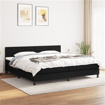 Cama com Molas e Colchão vidaXL | 200x200 cm | tecido preto - 1