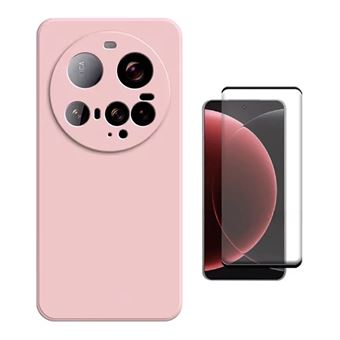 Kit Película de Vidro Temperado Gorilasglass Curvado + Capa Proteção Silicone GIFT4ME para Xiaomi 15 Ultra | Rosa - 1