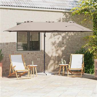 Guarda-sol vidaXL | Cinzento-acastanhado 372 x 198 x 243 cm - 1