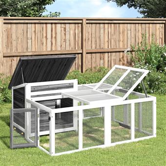 Coelheira vidaXL | 144x123x67,5 cm | pinho maciço cinzento - 1