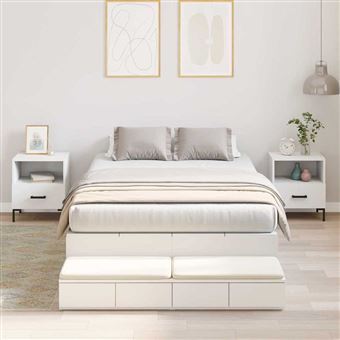 Estrado de cama com arrumação vidaXL |  Branco | 226,5 x 120 x 31,5 cm - 1