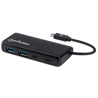 hub de interface Manhattan 164894 USB 3.0 (3.1 Gen 1) Type-C 5000 Mbit/s Preto