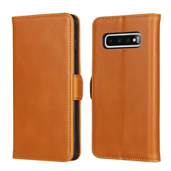 Capa Magunivers para Samsung Galaxy S10 d| Genuíno adsorção por ímã Apoio - Castanho