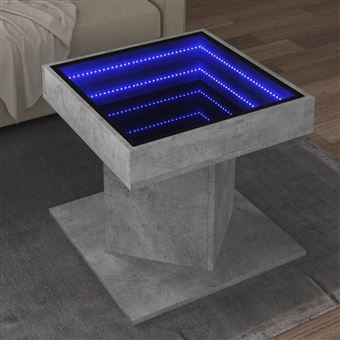 Mesa de centro com LEDs vidaXL | 50x50x45 cm | madeira processada - 1