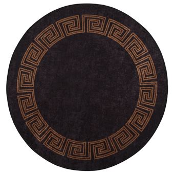 Tapete Lavável Antiderrapante vidaXL | ?120 cm | Preto e Dourado - 1