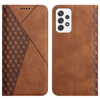 Capa magunivers PU padrão de diamante, magnético com fundo auto-absorvente marrom para Samsung Galaxy A53 5G - 1