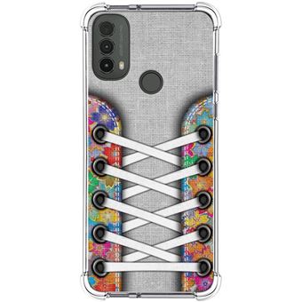 Capa Tumundosmartphone de silicone anti-choque para motorola moto e40 design tênis 04 desenhos - 1