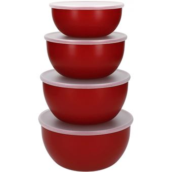 Conjunto de 4 Caixas de Preparação com Tampa KitchenAid - Vermelho - 1