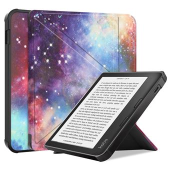 Capa PU padrão de origami, função de despertar/dormir automático com apoio, nebulosa Magunivers para Kobo Libra 2 - 1