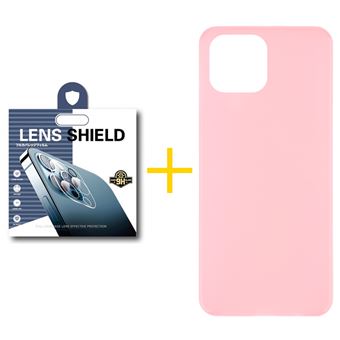 Pack 1 x Película de Câmara + Capa skyhe  Apple iPhone 14 Silicone Liso - Rosa Pastel - 1