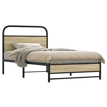 Estrutura de Cama sem Colchão vidaXL | derivados de madeira carvalho sonoma - 1