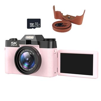 Máquina Fotográfica Digital Compacta SZSMART RZ0 | Tela 3" | WIFI | 75 Megapixéis | Rose | 5K | ISO:100-6400 | 32G - 1