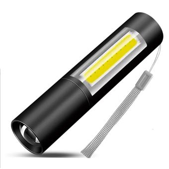 Lanterna LED Recarregável Chronos 500LM | Mini Zoom com Brilho Ajustável | Preto - 1