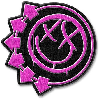 Emblema Rock Off Blink 182 | Pink Neon Six Arrows Smiley | Woven Patch - 1