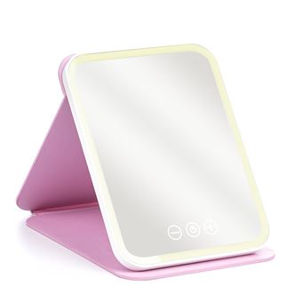 Espelho de Maquilhagem com Tampa DAM | Luz LED | Rosa claro - 1