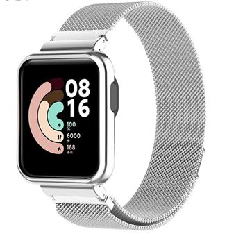 Pack Capa e Bracelete em Malha de Aço Flexível Antiimpacto para Redmi Watch 3 active | Prata - 1