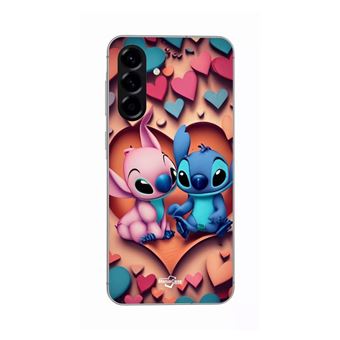 Capa Maniacase para Samsung Galaxy A56 | Stitch Angel coração colorido - 1