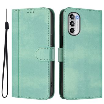 Capa FOXDOCK para Motorola Moto G52 4G/G82 5G/G71S 5G | Estilo Vintage | TPU com Textura de Pele Antiderrapante | Compartimentos para Cartões e Suporte | Verde claro - 1