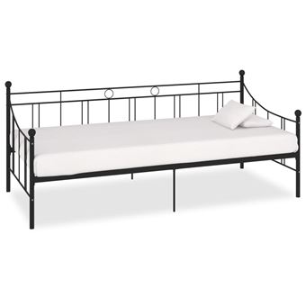 Estrutura Sofá-Cama VidaXL 90X200 cm Metal Preto - 1