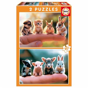 Puzzle Educa Animais Bebe | 2x20 Peças - 1